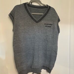 Grey V Neck Sweater Vest